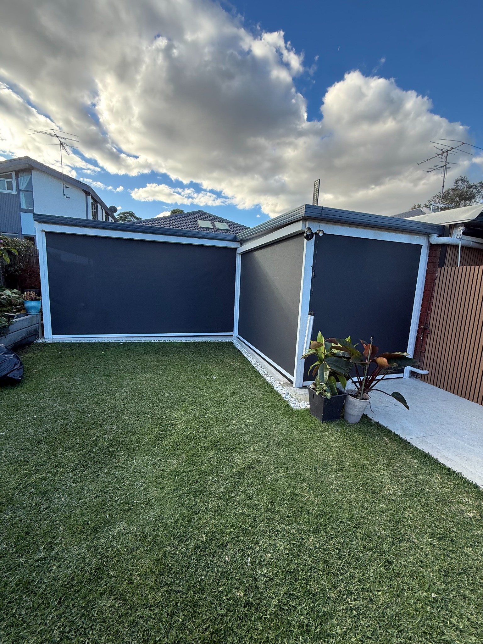 AJW Outdoor Blinds installation example